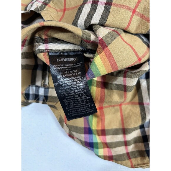 Burberry Tan Checkered Men's Shirt - Picture 8 of 8